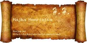 Hajka Henrietta névjegykártya